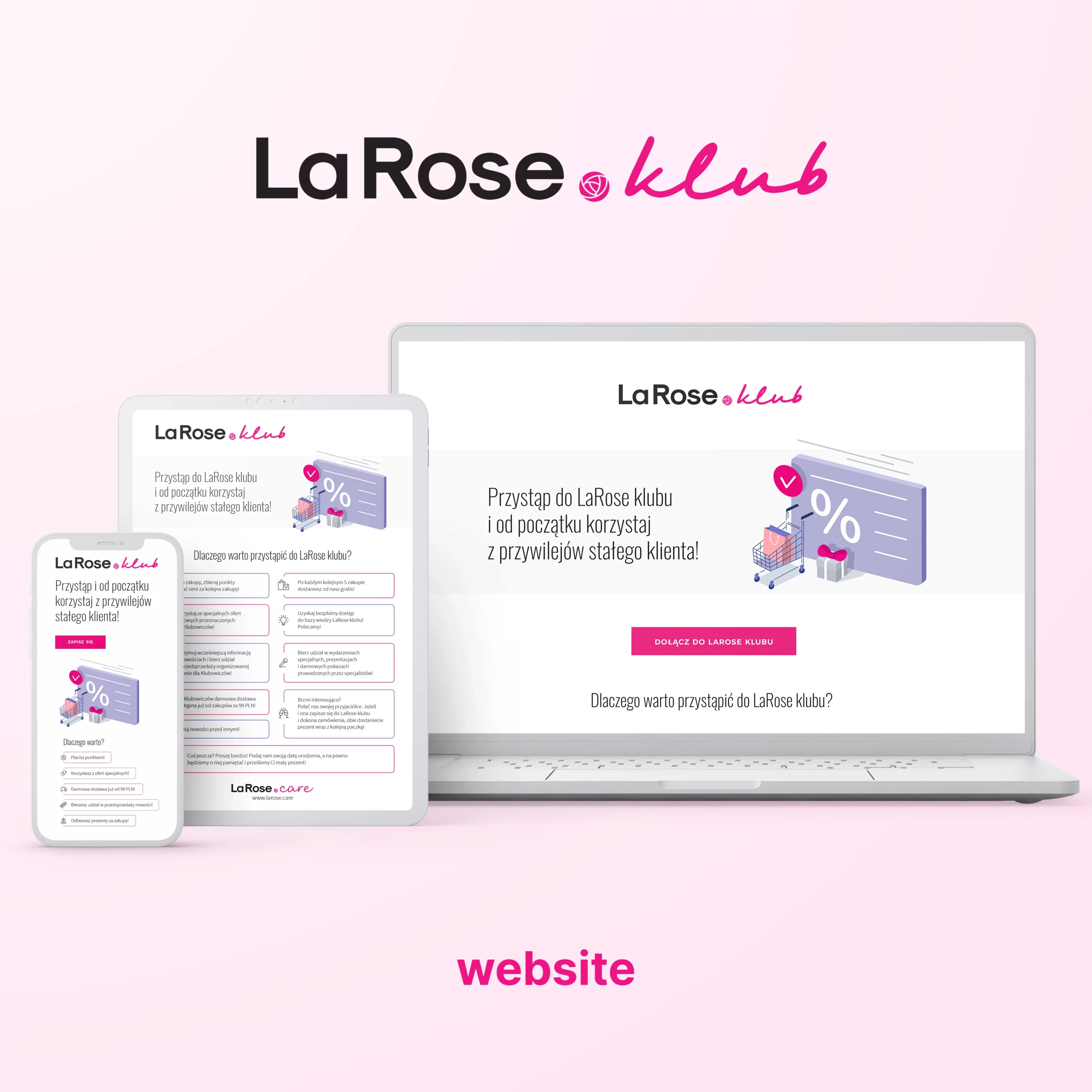 Projekt strony klubu Larose.care